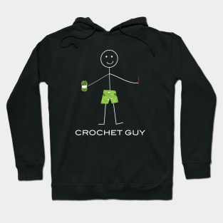 Funny Mens Crochet Guy Illustration Hoodie